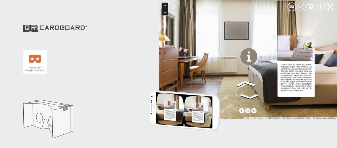 PASSEGGIA TRA GLI IMMOBILI IN VENDITA CON I VISORI QR CARDBOARD